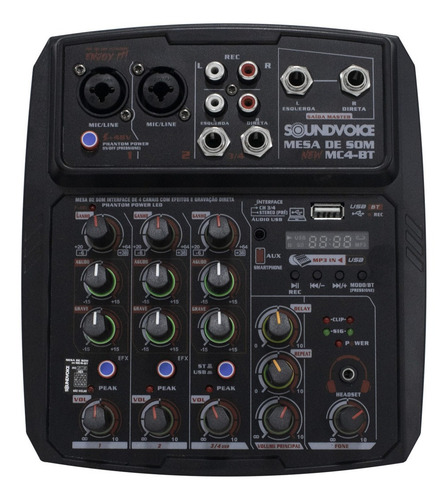 Imagem 3 de 10 de Caixa Ativa 8 Passiva 150 Watts Mesa Som 4 Canais Interface