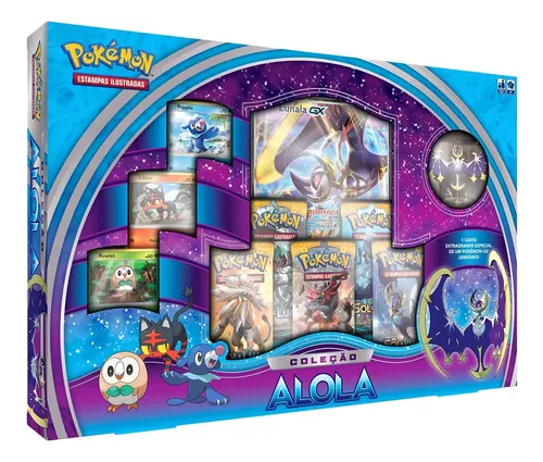 Carta Pokémon Lendário Lunala Gx Dourada Sol E Lua