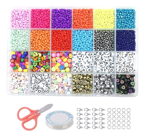 Kit De 24 Tipos De Abalorios Kandi Beads Con Forma De Arcoír