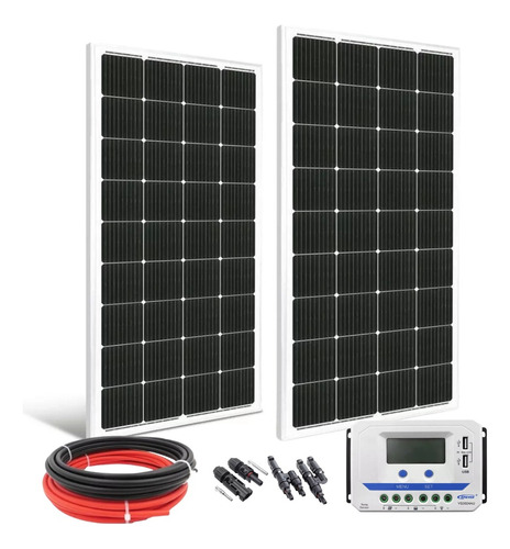 Kit Placa Solar 420w Resun (2x210w) Controlador 30a E Cabos