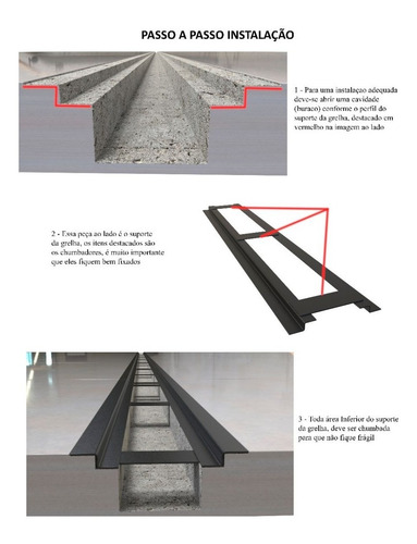 Kit 2 Ralo Linear 10x100 Cm Grelha Aluminio (modular 50cm)