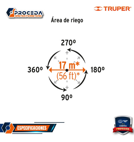 Aspersor Plástico Dos Vías, Estaca De 11 , Truper 10339