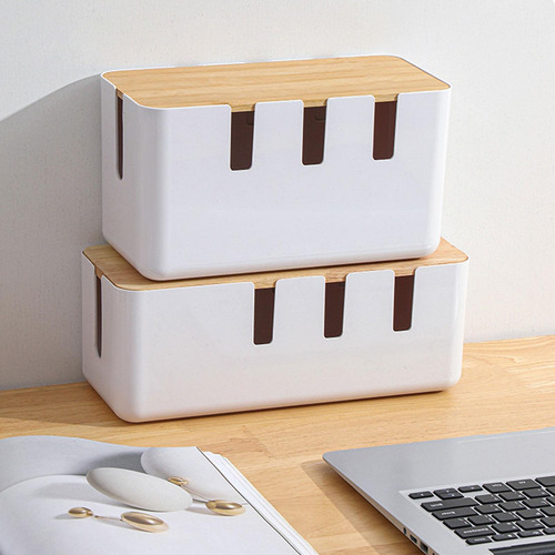 Caja Organizadora De Cables Con Tapa, Contenedor De Corto