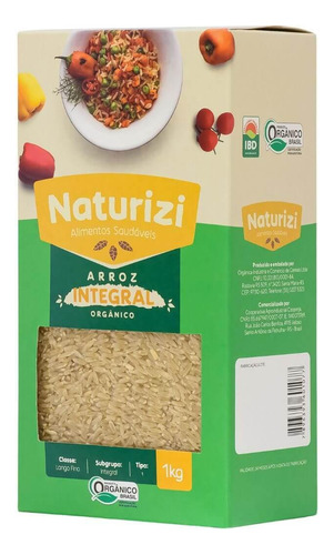 Arroz Integral Orgânico 1kg - Sem Glúten - Naturizi