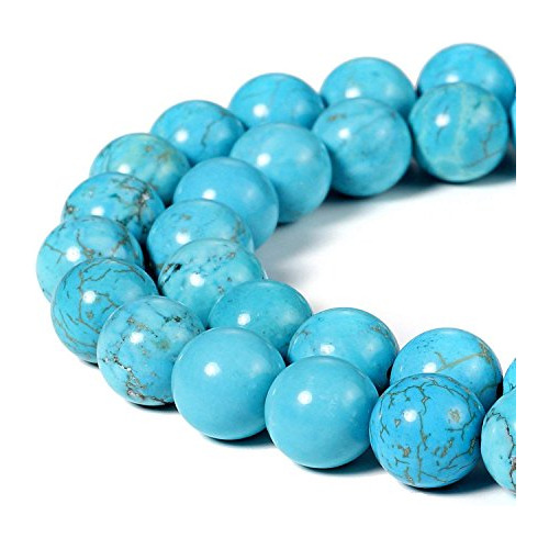 6mm Perlas Azul Turquesa Piedra Preciosa Redonda Flojos Para