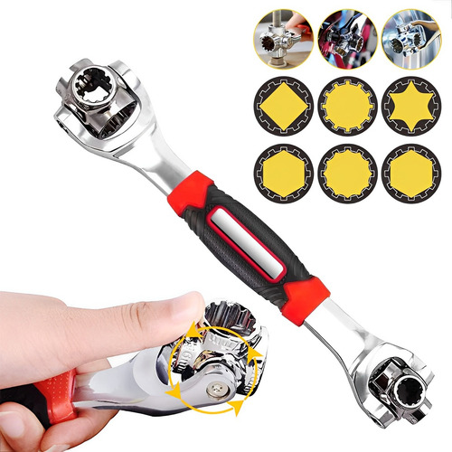 Chave Tigre Universal 48 Em 1 C/ 8 Bocas Ferramenta Completa Cor Chave Multiuso Multifuncional Prateada
