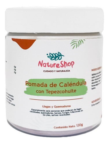 Pomada De Calendula Con Tepezcohuite 120g Llagas, Quemaduras