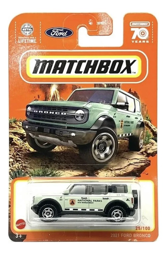 2021 Ford Bronco Matchbox Escala 1/64