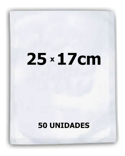 50 Saco Plástico 25x17cm Embalagem Ranhuras Seladora A Vácuo
