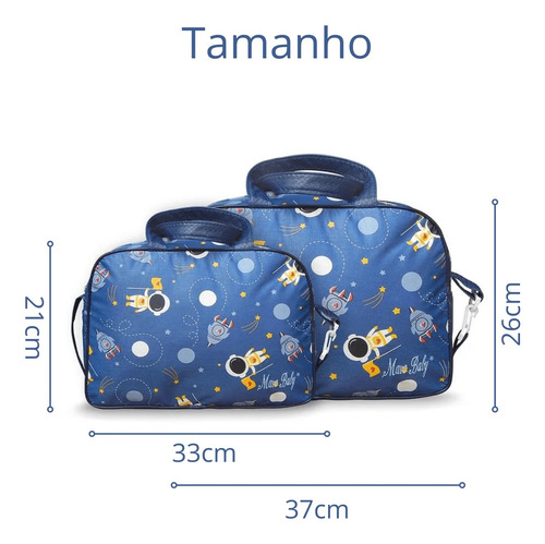 Kit Bolsa Saída Maternidade Menino Astronauta Bebê 2 Peças