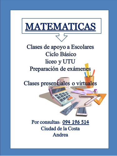 Clases Particulares De Matemáticas En Ciudad De La Costa 