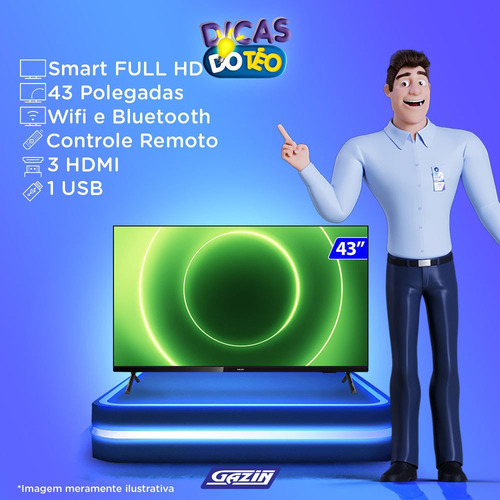 Tv 43 Polegadas Philips Led Smart Wifi Full Hd Usb 43pfg6825