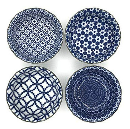 Juego De Platos Para Salsa Azul Y Blanca De 3,75 PuLG. De Di