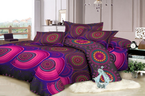 Imagen 6 de 10 de Cubrecama Manta Capitoneada Cotton Flor 2 Plazas C/almohadon