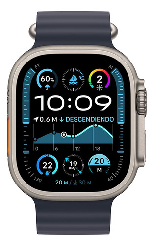 Apple Watch Ultra 2 GPS + Cellular • Caja de titanio natural de 49 mm • Correa Ocean azul marino - Excelente (Reacondicionado)