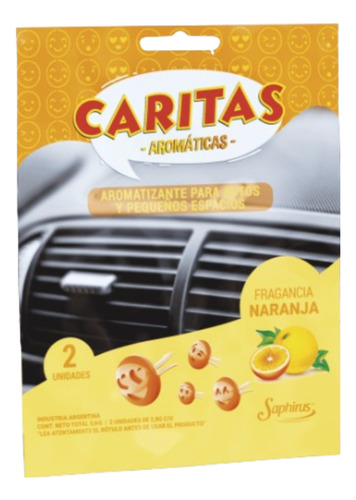 Aromatizador Auto Caritas Saphirus Para Automovil Naranja Naranja Naranja