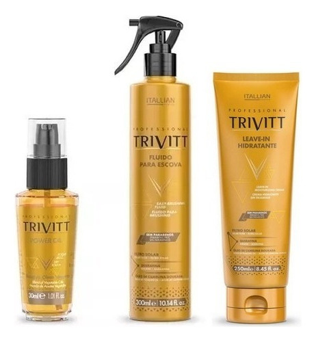 Trivitt Power Oil 30ml + Fluído Para Escova + Leave-in 250ml