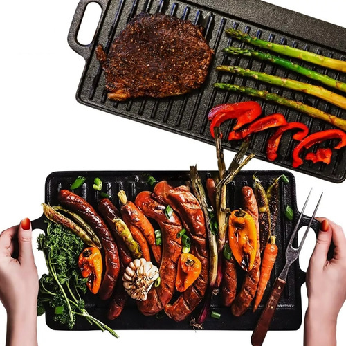 Parrilla Hierro Fundido 2 En 1 45x22x1.5cm