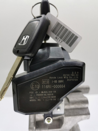 Cilindro De Arranque Honda 116ri-000664 Con Llave Sin Seguro