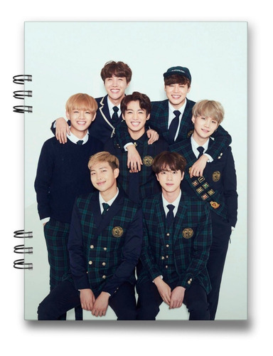 Cuaderno Bts Banda K-pop 15x20 Cms 100 Hojas Tapa Dura