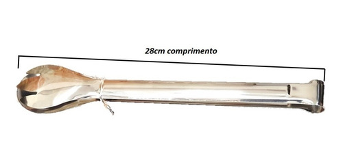 Imagem 2 de 3 de Pegador Carne Churrasco Saladas Massas Em Inox Tamanho 28cm