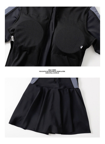 Traje De Baño Deportivo De Una Pieza Manga Larga Para Mujer