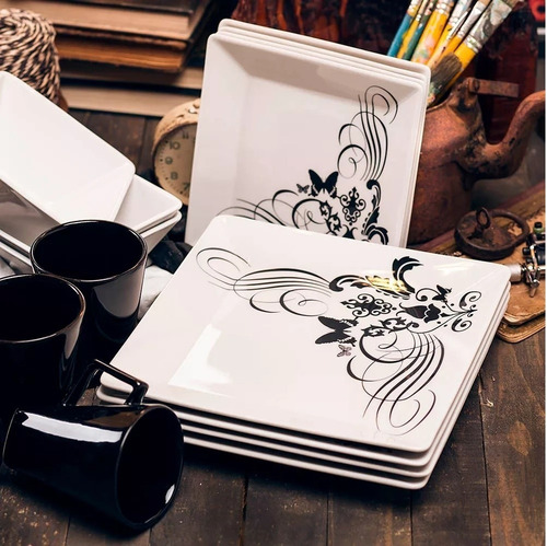 Imagem 8 de 8 de Aparelho De Jantar Chá Café Oxford Quartier Tattoo 42 Peças