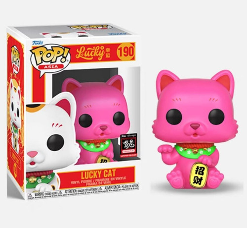 Funko Pop Lucky Cat Rosa Exclusivo Asia Gato De La Suerte