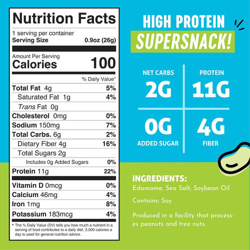 Edamame Tostado Crujiente Snacks Sal Marina 10 Piezas 11g
