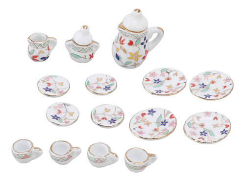 Juego De 15 Tazas De Té En Miniatura, Casa De Muñecas, Minis
