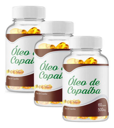 Kit 3 Óleo De Copaíba 180 Capsulas No Total - Linha Premium Sabor Ns