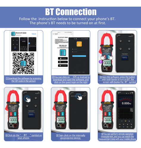 Medidor De Braçadeira Bluetooth Multifuncional Aneng True Rm
