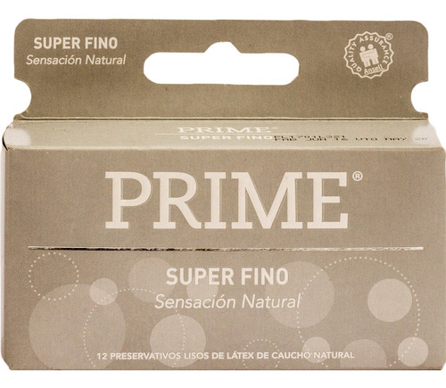 Imagen 1 de 1 de Preservativos Prime De Látex Súper Fino X 12 Un