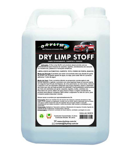 Dry Limp Stoff 5l Concentrado - Lavagem A Seco Estofados