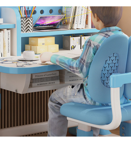 Juego Silla Escritorio Infantil Con Altura Ajustable Azul Azul