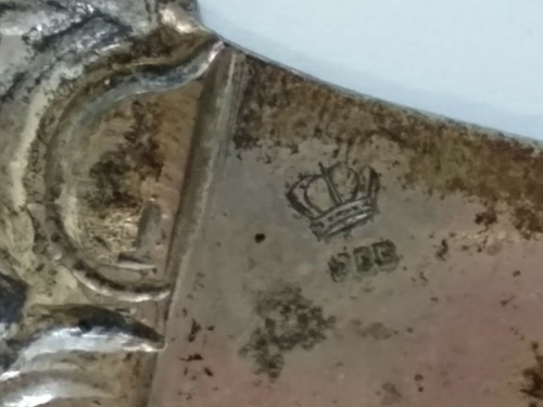 Antiguo Abrecartas Oriental En Plata 800 Forma Sable