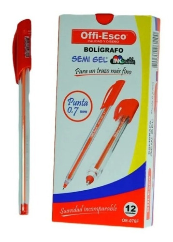 Esfero Semigel Offi-esco X 12 - Unidad a $958