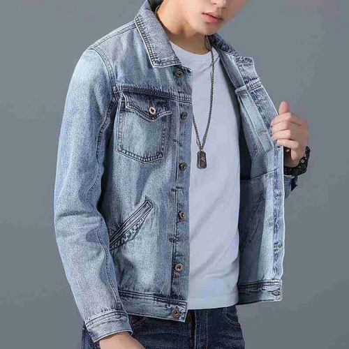Chaqueta De Mezclilla Casual Para Hombre, Ropa De Abrigo De