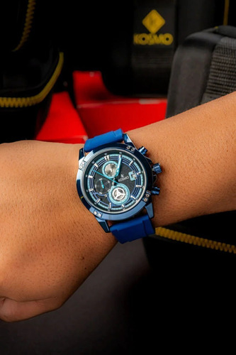 Reloj Kosmo K4212 Deportivo Hombre Azul Diseño Llamativo