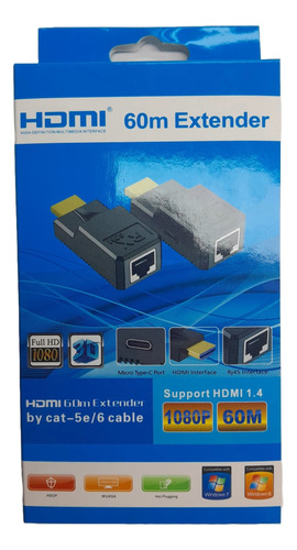 Adaptador Hdmi A Rj45 Extension 60 Metros Par