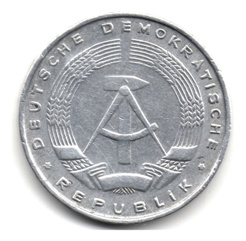 Alemania Oriental 5 Pfennig 1968 República Democrática