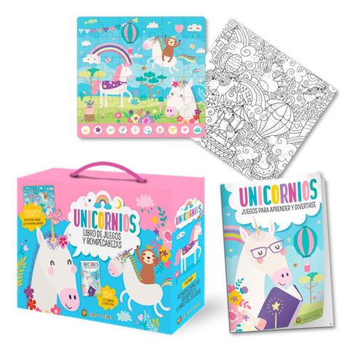 Unicornios - Libro + Rompecabezas - Gato De Hojalata