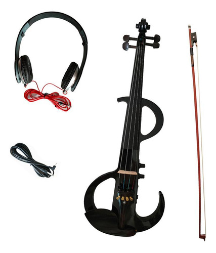 Violino Elétrico Silencioso Em Madeira Preto Atualizado