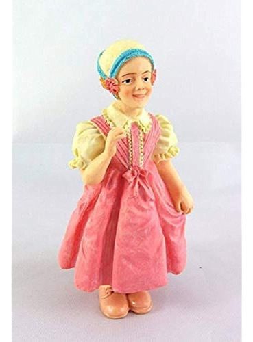 Dollhouse Miniature 1:12 Scale Abegail Girl En Vestido Rosa