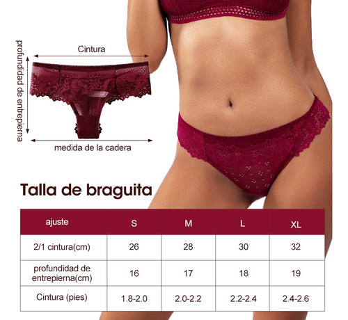 Conjunto De Lencería Sexy Encaje Tanga Para Mujer Calzone