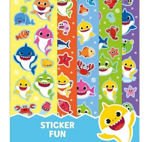 12 Cartelas Adesivos Stickers Princesas Herois Baby Shark