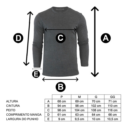 Kit 5 Camisetas Manga Longa Swag - Tecido Dura Line®