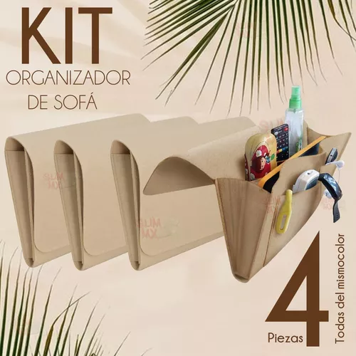 Kit 4 Organizador Sofá Sillón Carpeta Reposabrazos Accesorio