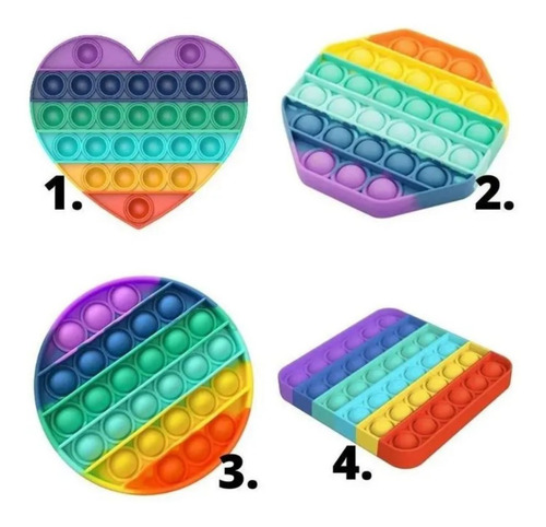 Pack 4 Push Pop Bubble Fidget Toy Autismo Juguete Sensorial