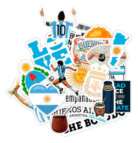 Stickers Argentina Cultura X20 Souvenirs Regalos Deco